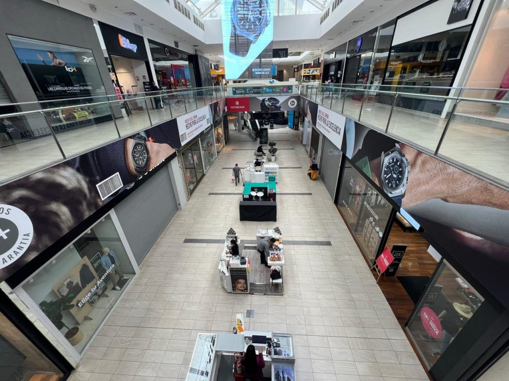 Mall signs above stores